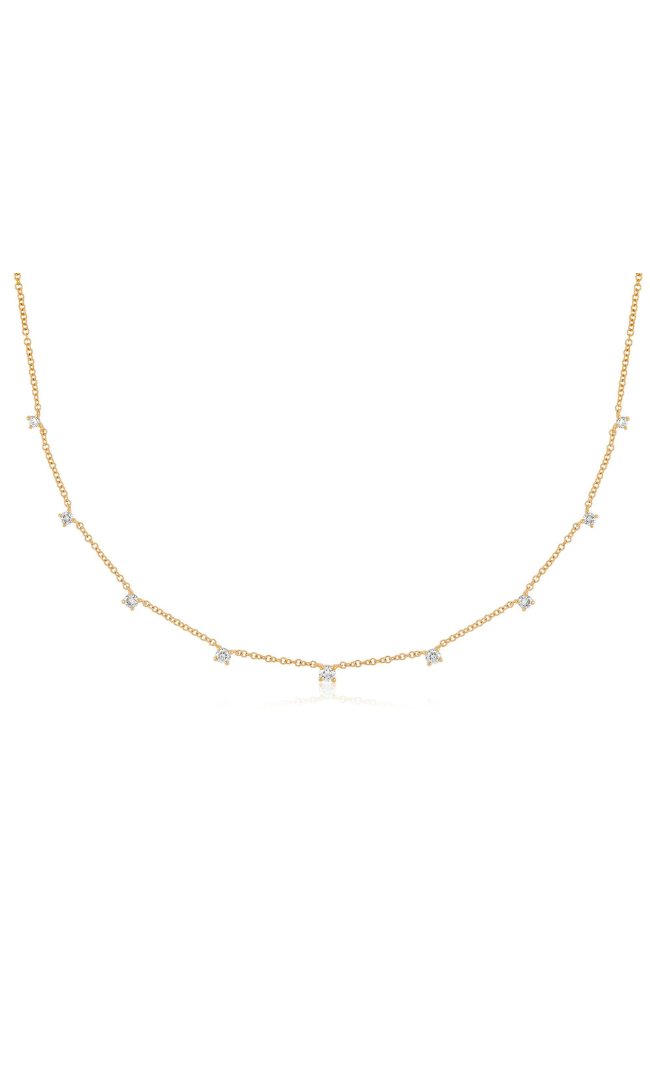 EF Collection 14k 9 Prong Set Diamond Necklace