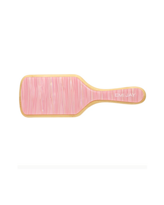 Emi Jay Bamboo Paddle Brush in Lychee Baby. Product shot on white background. 