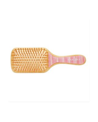 Emi Jay Bamboo Paddle Brush in Lychee Baby. Product shot on white background.