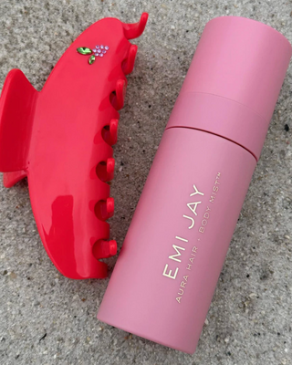 Emi Jay Big Effing Claw Clip in Beach Club. Product displayed with other Emi Jay product.