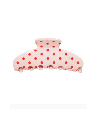 Emi Jay Big Effing Claw Clip in Blush Polka Dot. Product shot on white background.