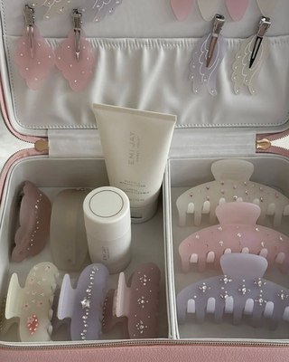 Emi Jay Big Effing Claw Clip in Eveyday Angel. Clips displayed with other Emi Jay products.