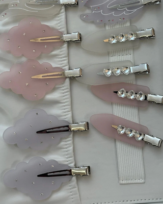 Emi Jay Cloud Popstar Clips in Angel Wish. Product displayed with other Emi Jay clips. 