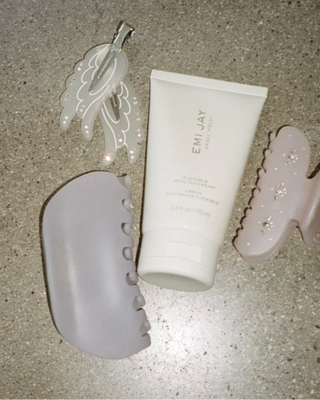 Emi Jay Half Moon Clip in Lilac Smoke. Product displayed with other Emi Jay products. 