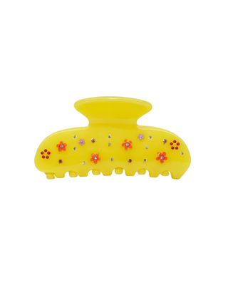 Emi Jay Sweetheart Hair Clip in Citrus Baby Bloom. Product shot on white background.