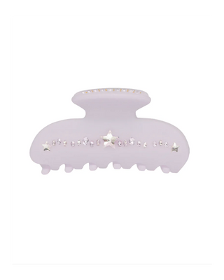 Emi Jay Sweetheart Hair Clip in Lilac Sky. Product shot on white background.