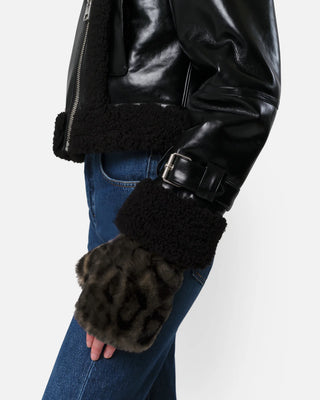 Apparis Ariel Fingerless Gloves Dark Leopard