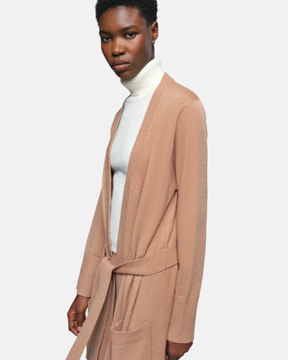 Apparis Alessi Long Belted Cardigan Beige