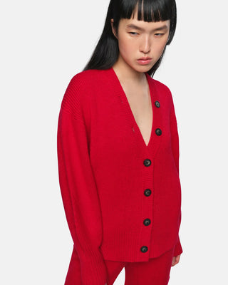 Apparis Anderson Ribbed Cardigan Rouge