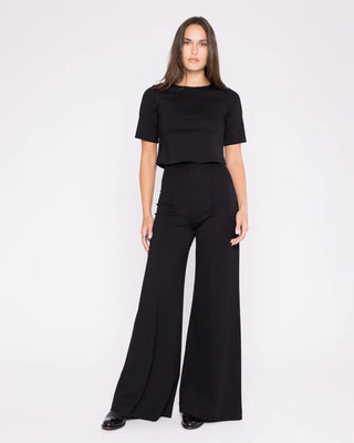 Ripley Rader Black Ponte Knit Wide Leg Pant