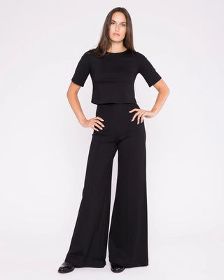 Ripley Rader Black Ponte Knit Wide Leg Pant