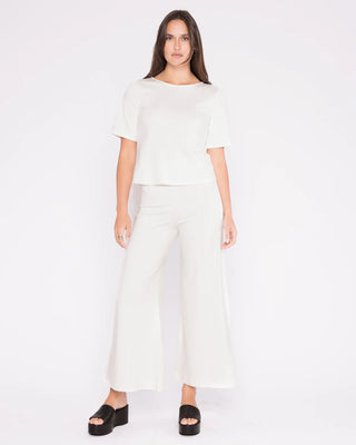 Ripley Rader Off-White Ponte Knit Wide Leg Pant: Cropped