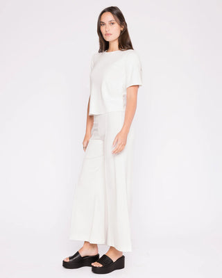 Ripley Rader Off-White Ponte Knit Wide Leg Pant: Cropped