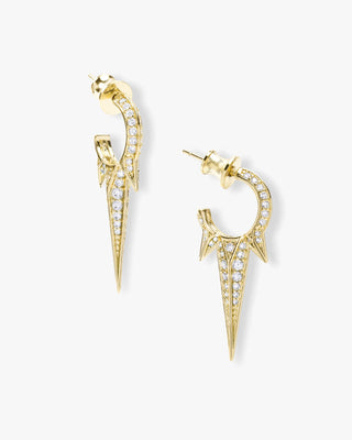 Melinda Maria, Melinda Maria earrings, Jewelry, Melinda Maria Gold Accessories, Accessory, Fashion Jewelry, Gold Earrings, Gold Hoops, Earring, Hoops, Melinda Maria Gold Hoop Earrings, Spike Earrings, Smooth Spike Earrings, Diamond and Gold Earrings