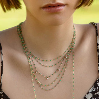 Gigi Clozeau Classic Necklace Mint & Yellow Gold