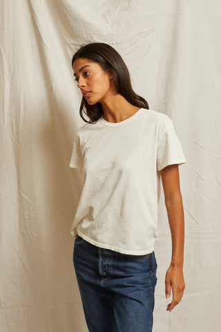 Perfect White Tee Harley Cotton Boxy Crew Tee Bright Ivory