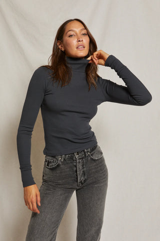 perfect white tee hayden ribbed turtle neck