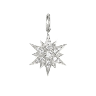 Zahava Heirlooms North Star with Pavé Diamond Pendant in White Gold/Yellow Gold Chain