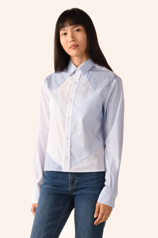 CISSA The RAW EDGE WESTERN Shirt, Stripe Scrappy