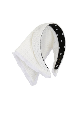 Lele Sadoughi Ivory Eyelet Jackie Hankerchief Headband