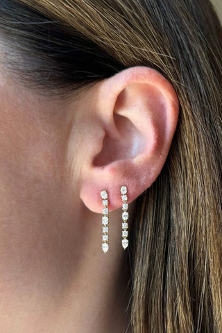 EF Collection Diamond Carrie Drop Stud Earring