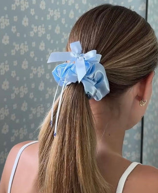 emi jay, emi jay sweet dreams silk scrunchie in periwinkle