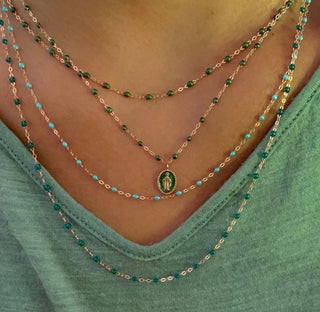 Gigi Clozeau Classic Necklace Turquoise Green & Yellow Gold