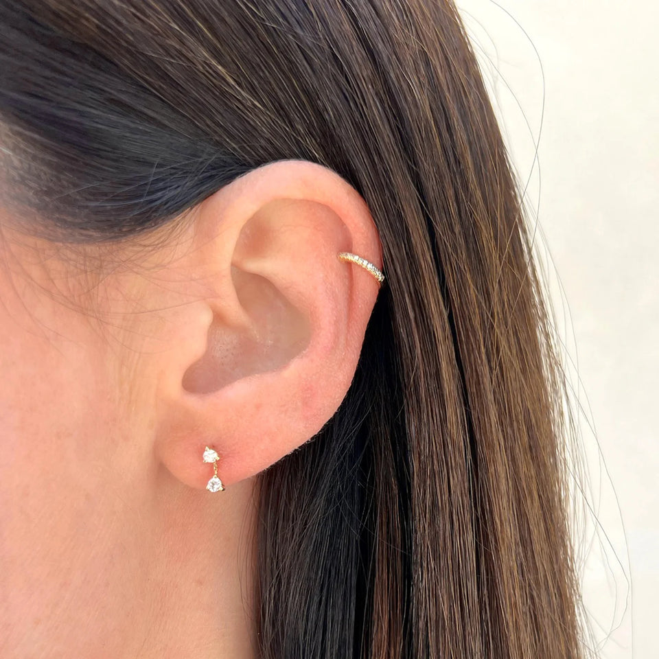 "ef collection single diamond cartilage ear cuff" "ef collection diamond earrings" "ef collection diamond stud earrings" "ear wrap crawler hook earrings"