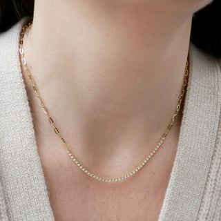 EF Collection Diamond Segment Mini Link Necklace