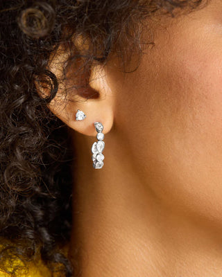 Melinda Maria Isla White Diamondette Hoops .75"