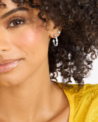 Melinda Maria Isla White Diamondette Hoops .75"