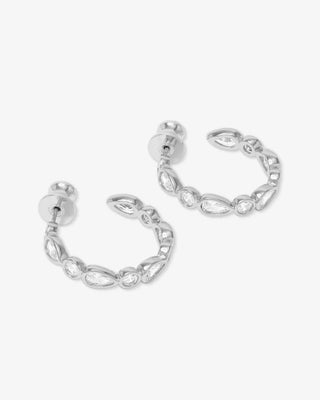 Melinda Maria Isla White Diamondette Hoops .75"