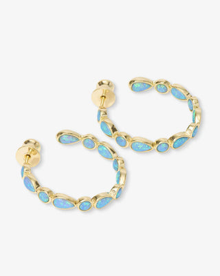 Melinda Maria Isla Blue Opal Hoops 1"