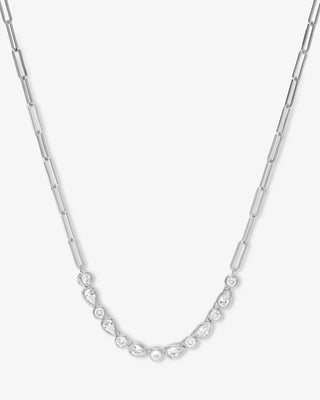 Melinda Maria Isla Samantha Tennis Necklace with White Diamondettes