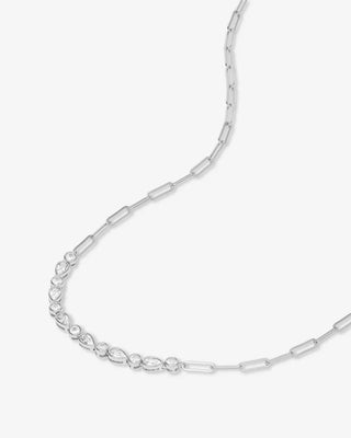 Melinda Maria Isla Samantha Tennis Necklace with White Diamondettes