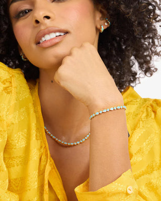 Melinda Maria Isla Tennis Bracelet with Blue Opal