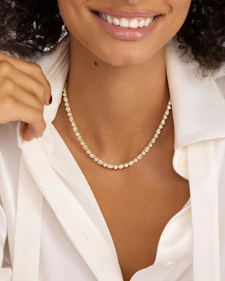 Melinda Maria Isla Tennis Necklace with White Diamondettes