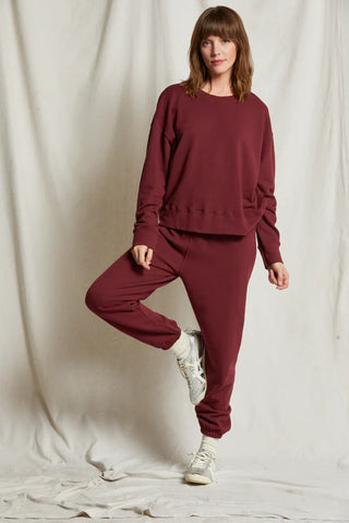 Perfect White Tee Johnny French Terry Easy Sweatpant Cranberry