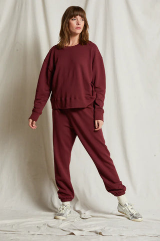 Perfect White Tee Johnny French Terry Easy Sweatpant Cranberry