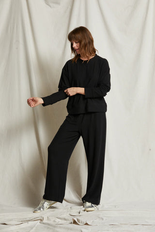 Perfect White Tee Marcie Brushed Sweater Jersey Pull On Pant True Black