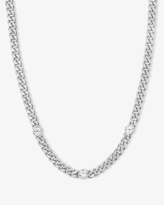 Melinda Maria Julian Triple Diamond Cuban Chain Necklace 16"