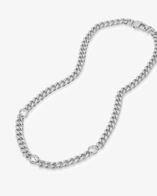 Melinda Maria Julian Triple Diamond Cuban Chain Necklace 16"