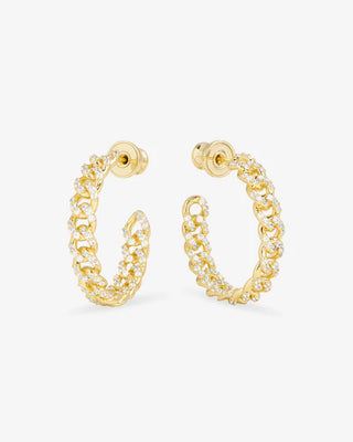 Melinda Maria Pave Julian Chain Hoops 1"