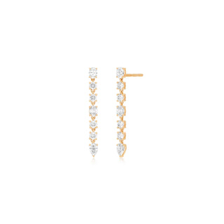 EF Collection Diamond Carrie Drop Stud Earring