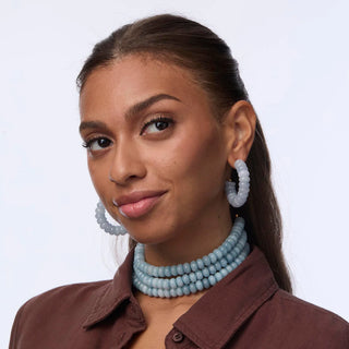 Lele Sadoughi Blue Aventurine Diana Triple Row Choker