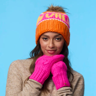 Lele Sadoughi Bright Pink Motley Mittens