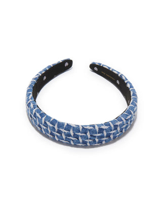 Lele Sadoughi Cadet Blue Charlotte Lattice Denim Headband