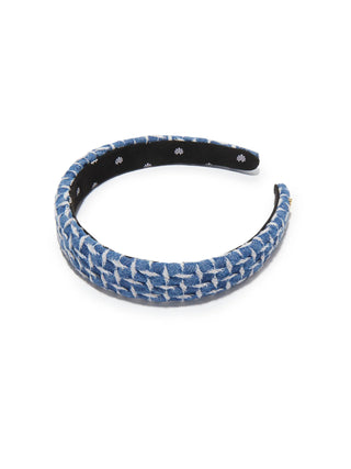 Lele Sadoughi Cadet Blue Charlotte Lattice Denim Headband
