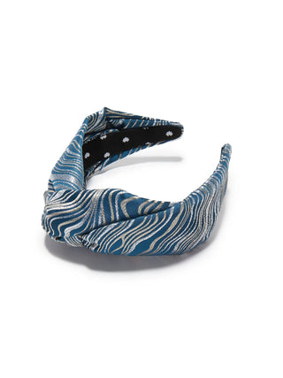 Lele Sadoughi Cadet Blue Greta Ripple Jacquard Headband