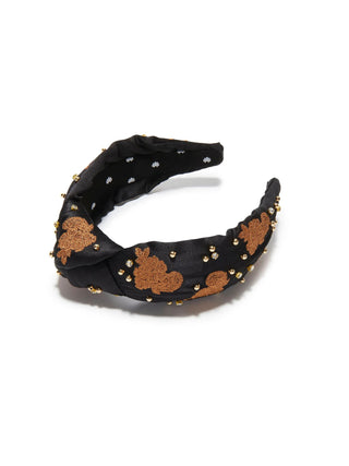 Lele Sadoughi Caramel Jet Knotted Lace Embellished Headband